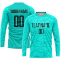 Custom Soccer Jersey Aqua Black Sublimation, Team Uniform Kit, Custom Name Number, Unisex Men Women Youth