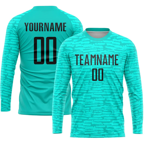 Custom Soccer Jersey Aqua Black Sublimation, Team Uniform Kit, Custom Name Number, Unisex Men Women Youth