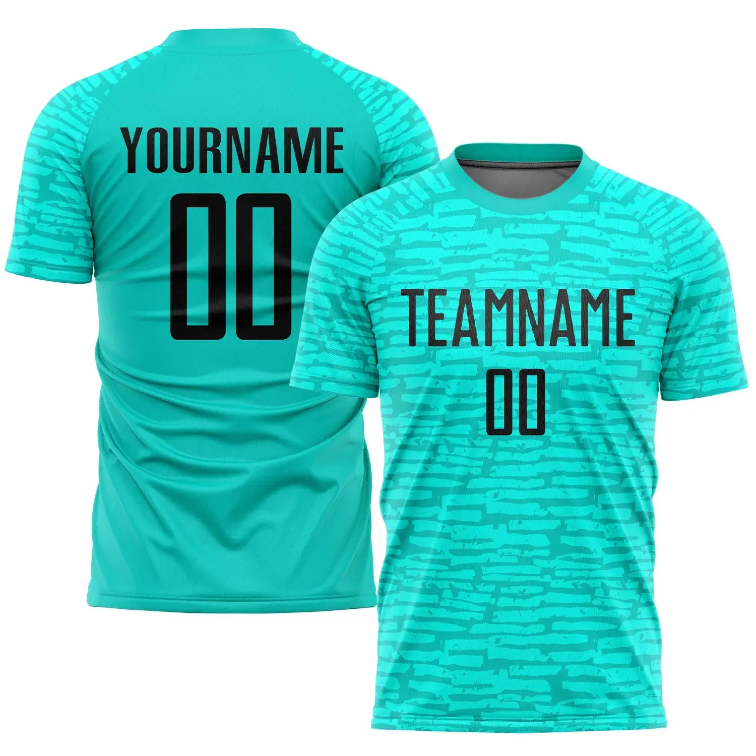 Custom Soccer Jersey Aqua Black Sublimation, Team Uniform Kit, Custom Name Number, Unisex Men Women Youth