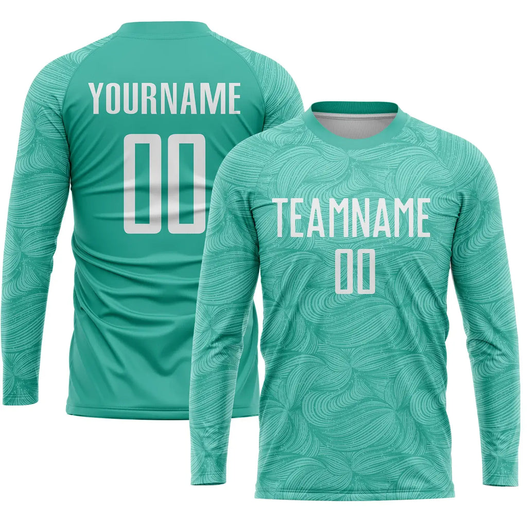 Custom Soccer Jersey Aqua White Sublimation, Team Uniform Kit, Custom Name Number, Unisex Men Women Youth