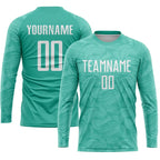 Custom Soccer Jersey Aqua White Sublimation, Team Uniform Kit, Custom Name Number, Unisex Men Women Youth