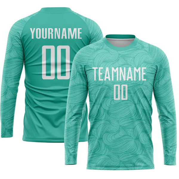 Custom Soccer Jersey Aqua White Sublimation, Team Uniform Kit, Custom Name Number, Unisex Men Women Youth