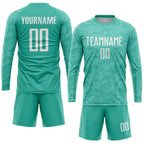 Custom Soccer Jersey Aqua White Sublimation, Team Uniform Kit, Custom Name Number, Unisex Men Women Youth