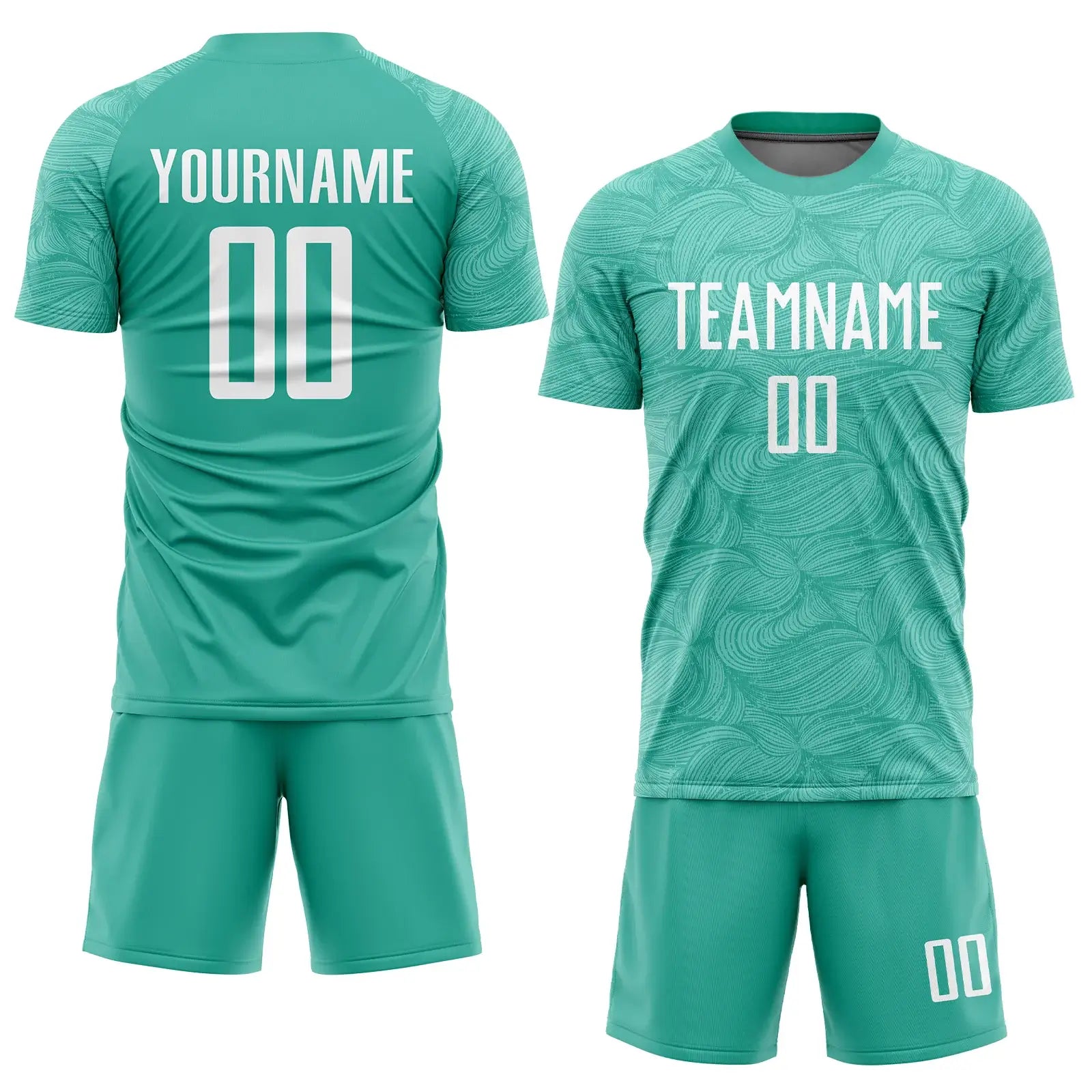 Custom Soccer Jersey Aqua White Sublimation, Team Uniform Kit, Custom Name Number, Unisex Men Women Youth