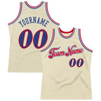Authentic Custom Cream Royal Red Retro Basketball Jersey Vintage Throwback, Personalized Edition
