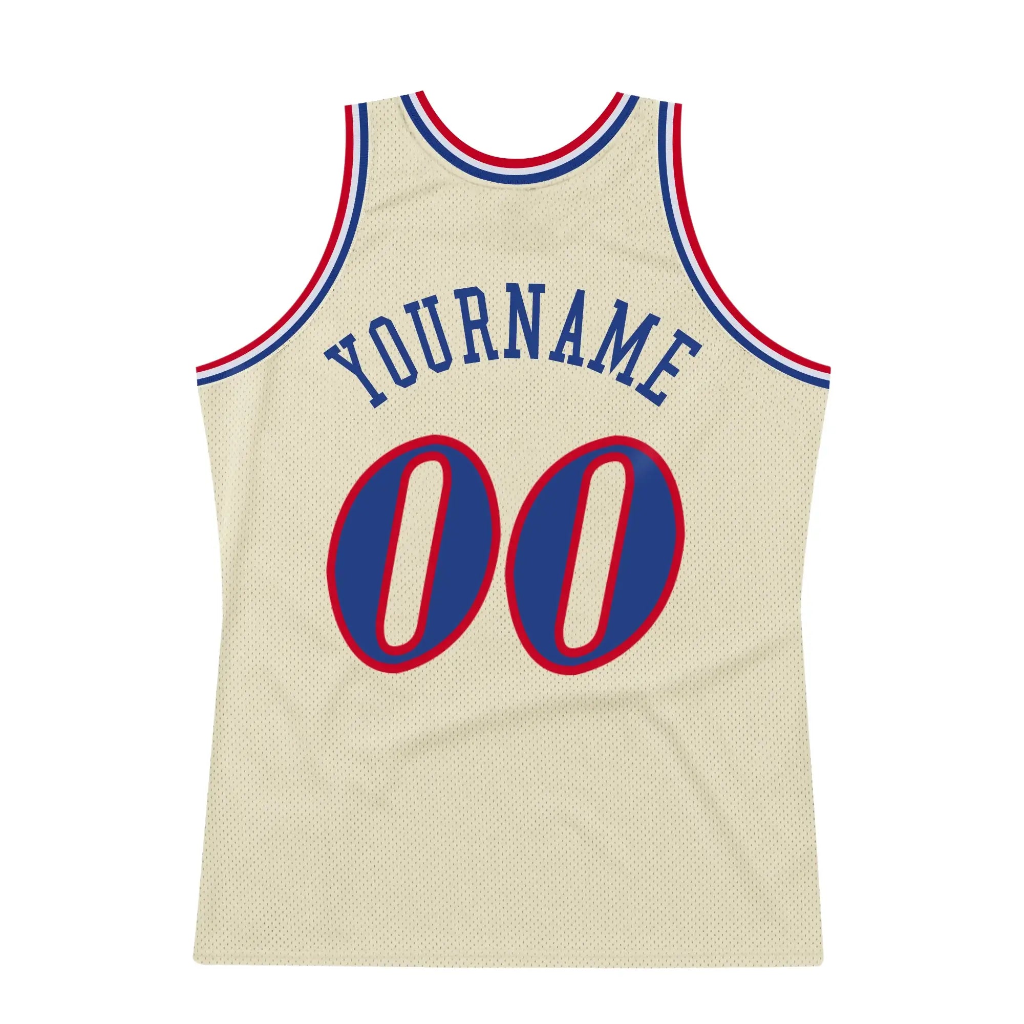 Authentic Custom Cream Royal Red Retro Basketball Jersey Vintage Throwback, Personalized Edition