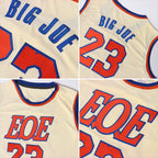 Authentic Custom Cream Royal Red Retro Basketball Jersey Vintage Throwback, Personalized Edition