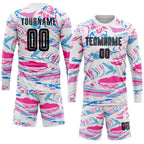 Custom Soccer Jersey Figure Black Pink Sublimation, Team Uniform Kit, Custom Name Number, Unisex Men Women Youth