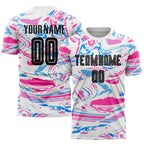 Custom Soccer Jersey Figure Black Pink Sublimation, Team Uniform Kit, Custom Name Number, Unisex Men Women Youth