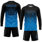 Custom Soccer Jersey Blue Black Sublimation, Team Uniform Kit, Custom Name Number, Unisex Men Women Youth