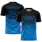 Custom Soccer Jersey Blue Black Sublimation, Team Uniform Kit, Custom Name Number, Unisex Men Women Youth