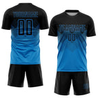 Custom Soccer Jersey Blue Black Sublimation, Team Uniform Kit, Custom Name Number, Unisex Men Women Youth
