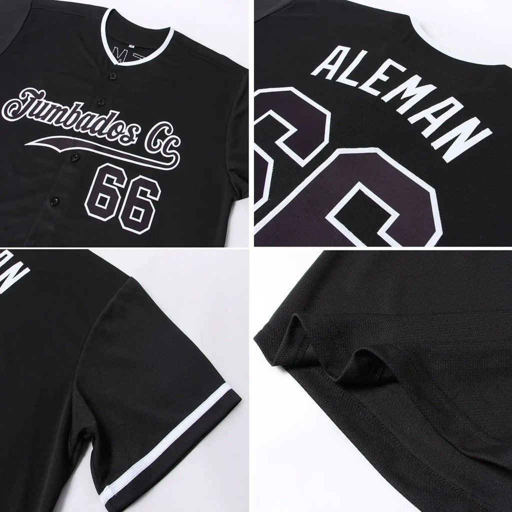 Custom Baseball Jersey Black White Sublimation, Custom Name Number, Men Youth Unisex