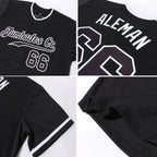 Custom Baseball Jersey Black White Sublimation, Custom Name Number, Men Youth Unisex
