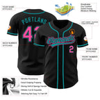Custom Baseball Jersey Black Pink Teal Sublimation, Custom Name Number, Men Youth Unisex