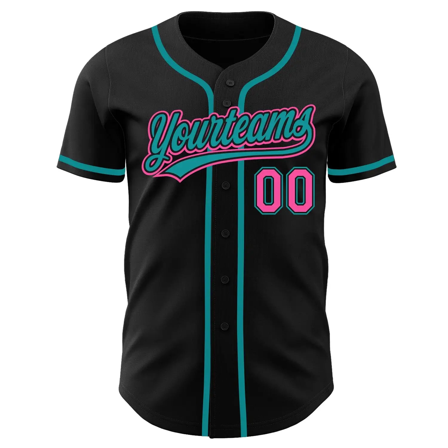 Custom Baseball Jersey Black Pink Teal Sublimation, Custom Name Number, Men Youth Unisex