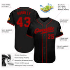 Custom Baseball Jersey Black Red Sublimation, Custom Name Number, Men Youth Unisex