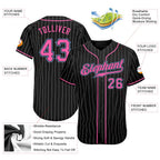 Custom Black White Pinstripe Baseball Jersey Pink Light Blue Sublimation, Custom Name Number, Men Youth Unisex