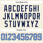 Custom Cream Navy Pinstripe Baseball Jersey Light Blue Navy Sublimation, Custom Name Number, Men Youth Unisex