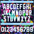 Custom Splashes Graffiti Pattern Baseball Jersey White Light Blue 3D Sublimation, Custom Name Number, Men Youth Unisex