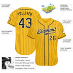 Custom Yellow Black Pinstripe Baseball Jersey Black White Sublimation, Custom Name Number, Men Youth Unisex