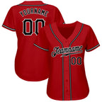 Custom Baseball Jersey Red Black White Sublimation, Custom Name Number, Men Youth Unisex