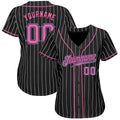 Custom Black White Pinstripe Baseball Jersey Pink Light Blue Sublimation, Custom Name Number, Men Youth Unisex