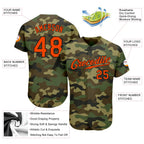 Custom Baseball Jersey Camo Orange Black Sublimation, Custom Name Number, Men Youth Unisex