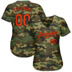 Custom Baseball Jersey Camo Orange Black Sublimation, Custom Name Number, Men Youth Unisex