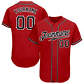 Custom Baseball Jersey Red Black White Sublimation, Custom Name Number, Men Youth Unisex