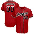Custom Baseball Jersey Red Black White Sublimation, Custom Name Number, Men Youth Unisex