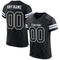Custom Mesh Football Jersey Black White Pro Style Sublimation, Custom Name Number, Men Youth Unisex