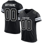 Custom Mesh Football Jersey Black White Pro Style Sublimation, Custom Name Number, Men Youth Unisex