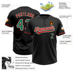 Custom 2-Button Softball Jersey Kelly Green Red Sublimation, Custom Name Number, Women Girls Unisex Youth