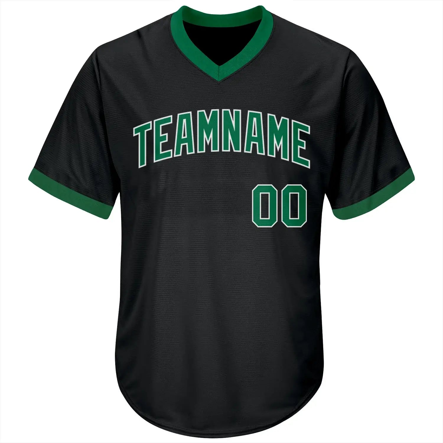 Custom Throwback Baseball Jersey Black Kelly Green White Sublimation, Custom Name Number, Men Youth Unisex
