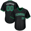 Custom Throwback Baseball Jersey Black Kelly Green White Sublimation, Custom Name Number, Men Youth Unisex