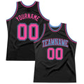 Custom Throwback Basketball Jersey Black Light Blue Pink Sublimation, Team Uniform Kit, Custom Name Number, Unisex Men Women Youth