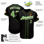 Custom Baseball Jersey Black Neon Green White Sublimation, Custom Name Number, Men Youth Unisex