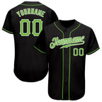 Custom Baseball Jersey Black Neon Green White Sublimation, Custom Name Number, Men Youth Unisex