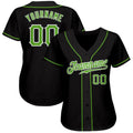 Custom Baseball Jersey Black Neon Green White Sublimation, Custom Name Number, Men Youth Unisex