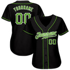 Custom Baseball Jersey Black Neon Green White Sublimation, Custom Name Number, Men Youth Unisex