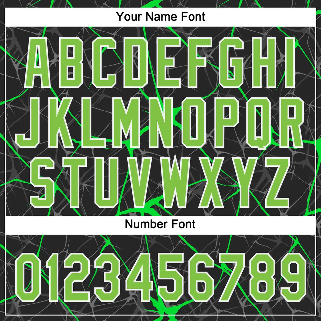 Custom 2-Button Softball Jersey 3D Pattern Black Neon Green Kelly Green Sublimation, Custom Name Number, Women Girls Unisex Youth