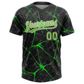 Custom 2-Button Softball Jersey 3D Pattern Black Neon Green Kelly Green Sublimation, Custom Name Number, Women Girls Unisex Youth