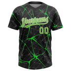 Custom 2-Button Softball Jersey 3D Pattern Black Neon Green Kelly Green Sublimation, Custom Name Number, Women Girls Unisex Youth