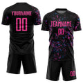 Custom Soccer Jersey Black Pink Light Blue Sublimation, Team Uniform Kit, Custom Name Number, Unisex Men Women Youth 5