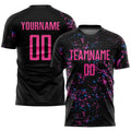Custom Soccer Jersey Black Pink Light Blue Sublimation, Team Uniform Kit, Custom Name Number, Unisex Men Women Youth 3