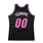 Custom Throwback Basketball Jersey Black Pink Light Blue Sublimation, Team Uniform Kit, Custom Name Number, Unisex Men Women Youth