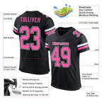 Custom Mesh Football Jersey Black Pink White Pro Style Sublimation, Custom Name Number, Men Youth Unisex