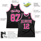 Custom Throwback Basketball Jersey Black Pink White Sublimation, Team Uniform Kit, Custom Name Number, Unisex Men Women Youth