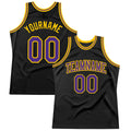 Custom Throwback Basketball Jersey Black Purple Gold Sublimation, Team Uniform Kit, Custom Name Number, Unisex Men Women Youth